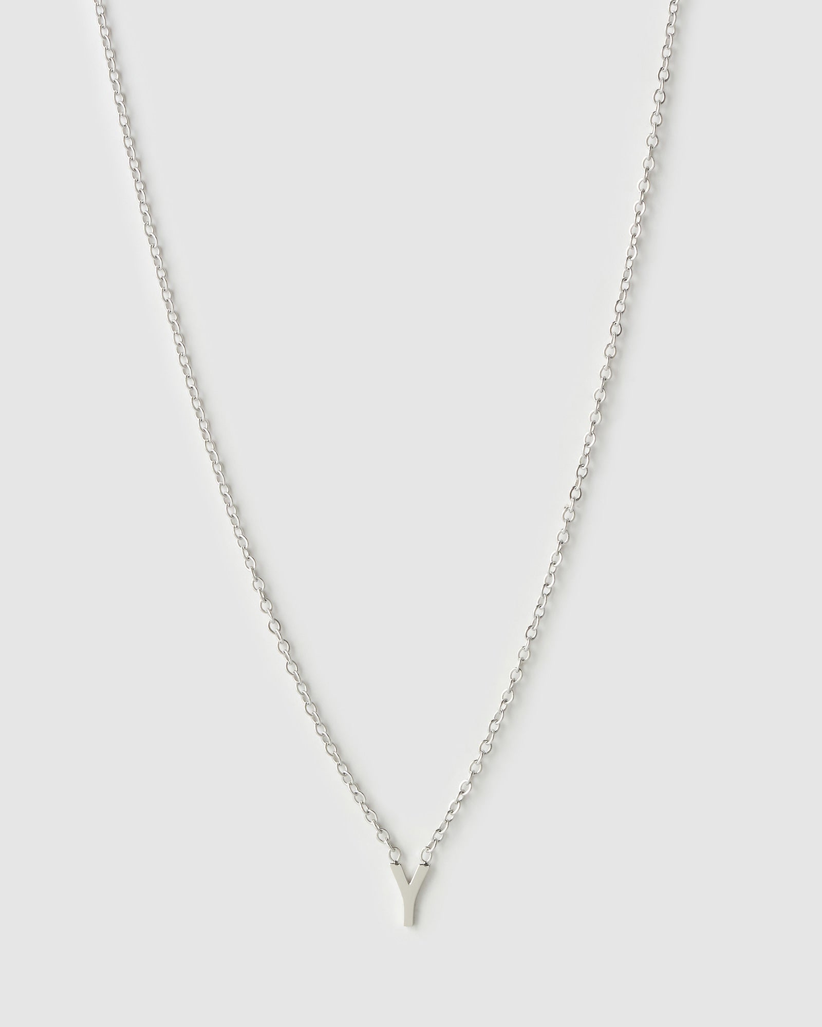 Colar Pingente Mini Inicial - Prata | SILLENE - Y
