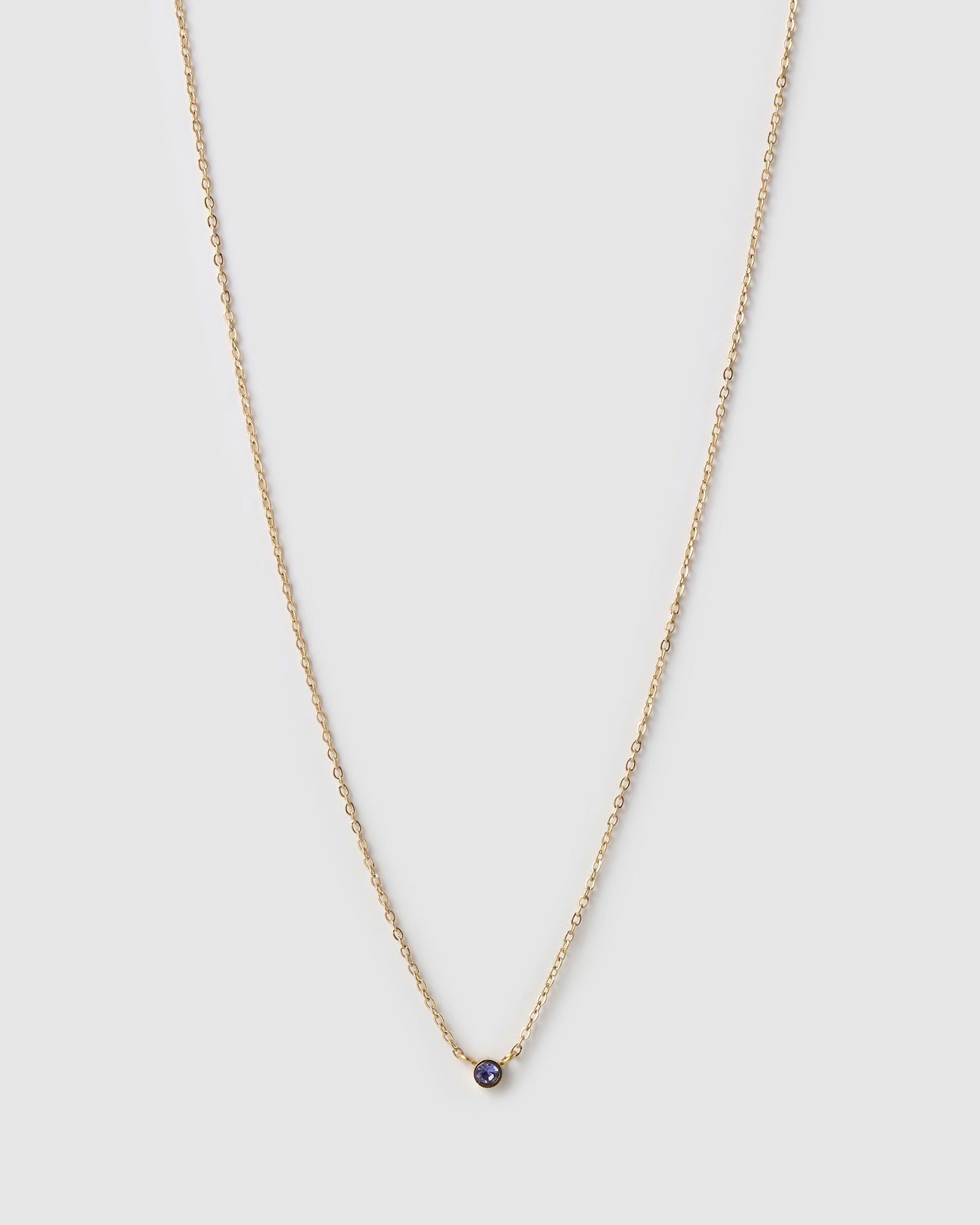 Colar Pingente Mini Pedra do Mês - Ouro 18K | SILLENE - Fevereiro