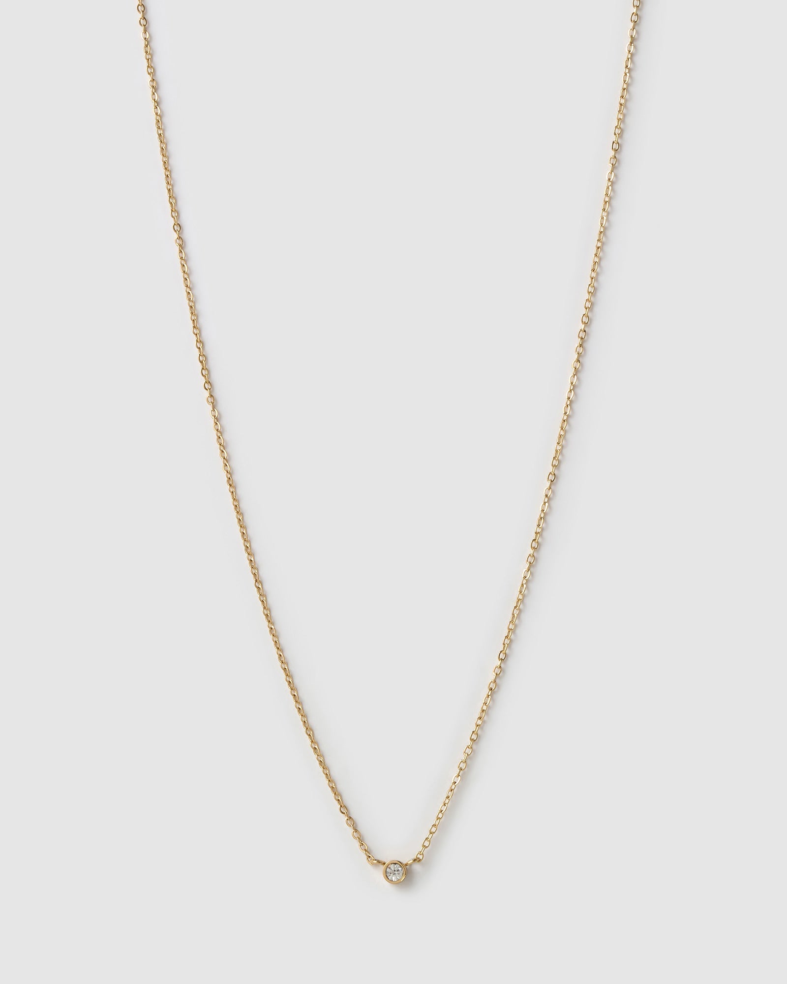 Colar Pingente Mini Pedra do Mês - Ouro 18K | SILLENE - Abril