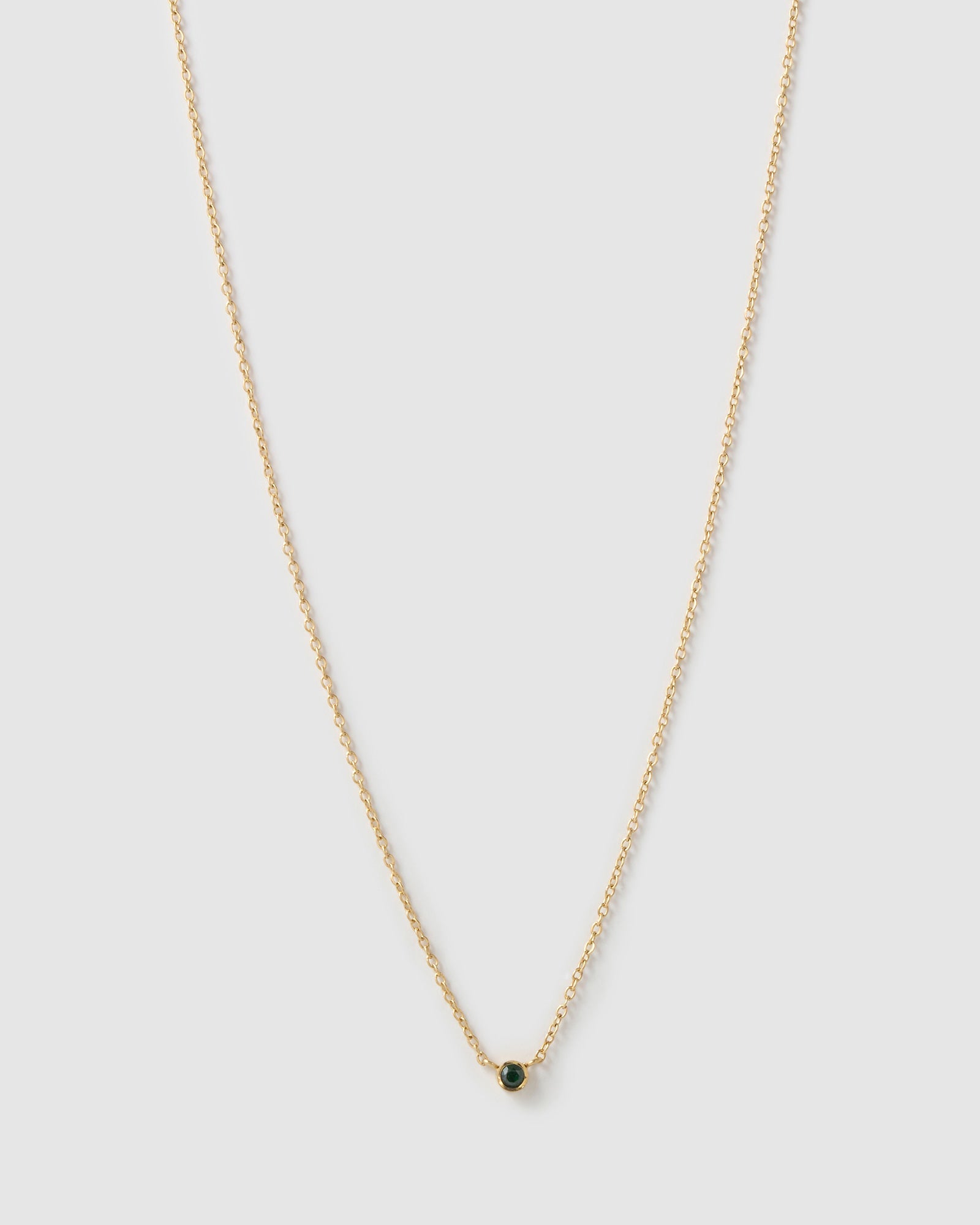 Colar Pingente Mini Pedra do Mês - Ouro 18K | SILLENE - Maio