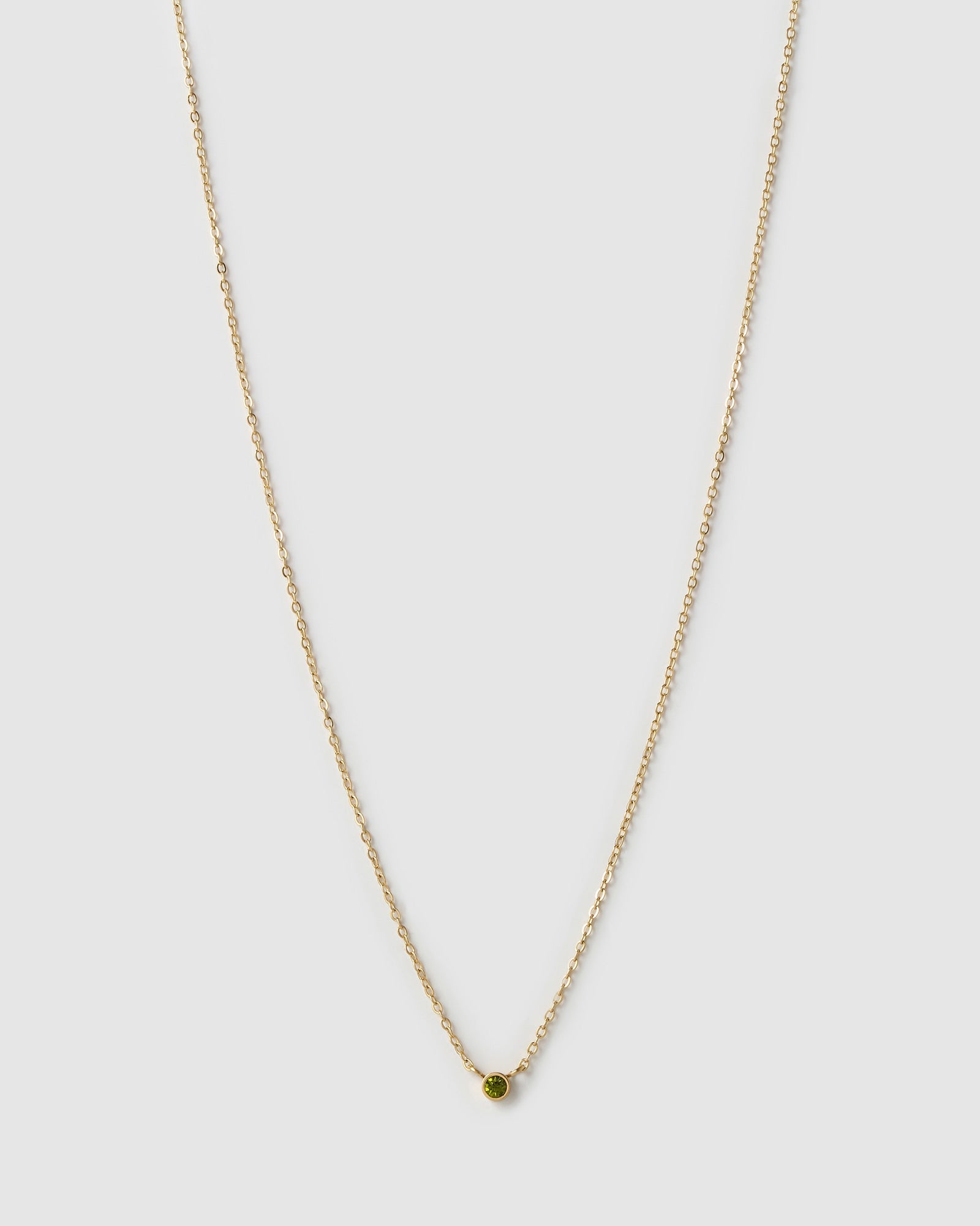 Colar Pingente Mini Pedra do Mês - Ouro 18K | SILLENE - Agosto