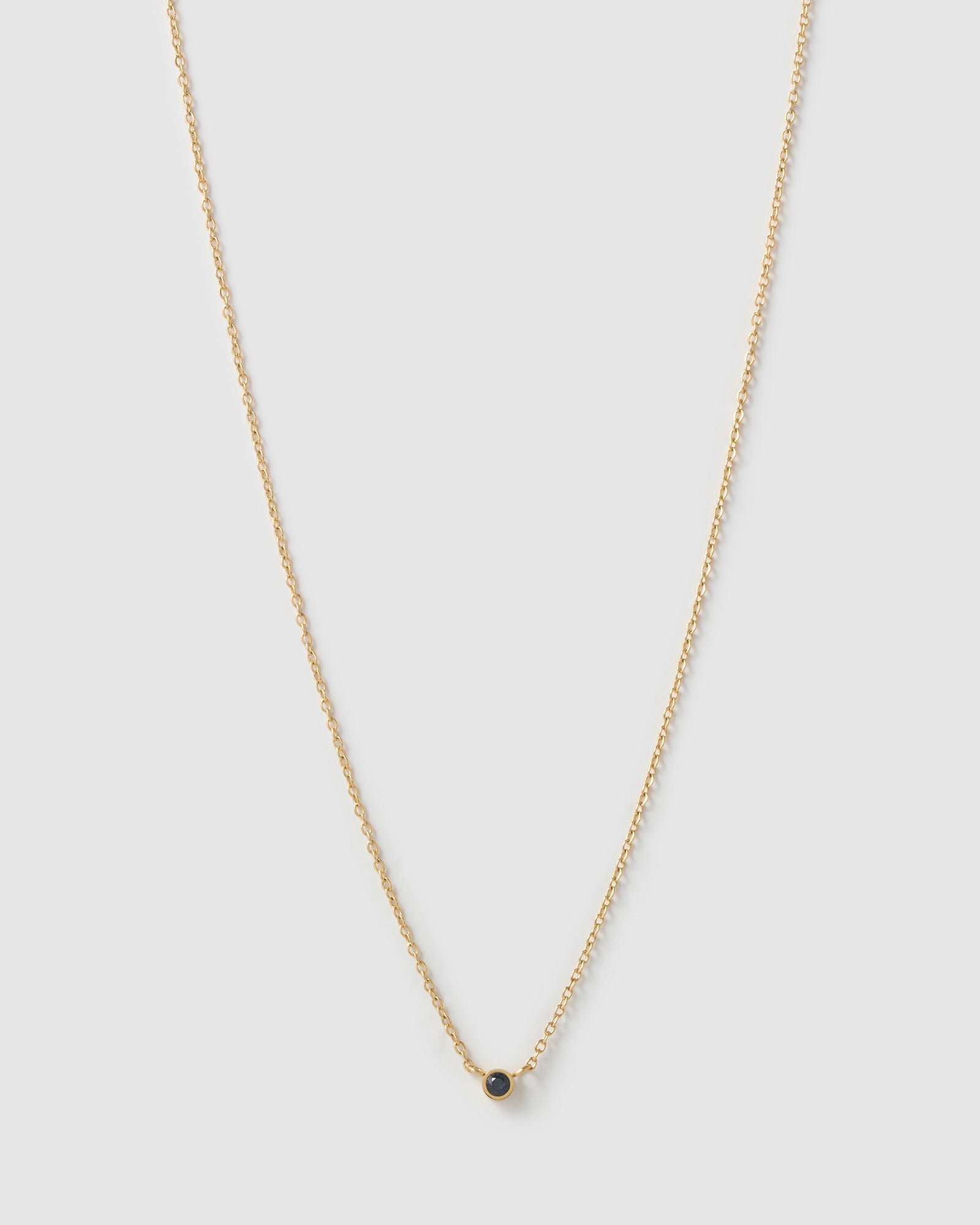 Colar Pingente Mini Pedra do Mês - Ouro 18K | SILLENE - Setembro