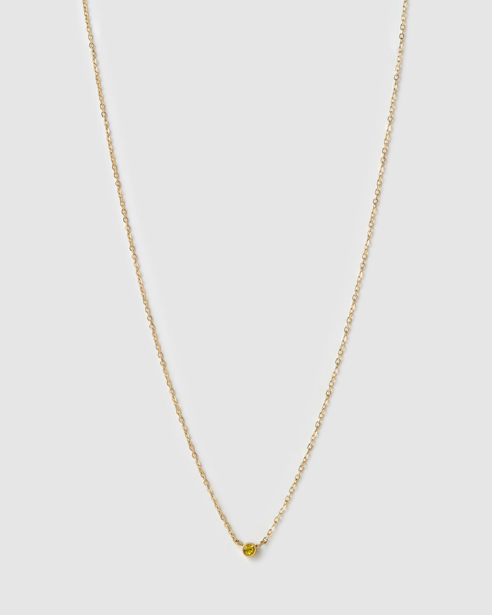 Colar Pingente Mini Pedra do Mês - Ouro 18K | SILLENE - Novembro