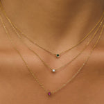 Colar Pingente Mini Pedra do Mês - Ouro 18K | SILLENE
