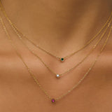 Colar Pingente Mini Pedra do Mês - Ouro 18K | SILLENE