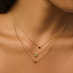 Colar Pingente Mini Pedra do Mês - Ouro 18K | SILLENE