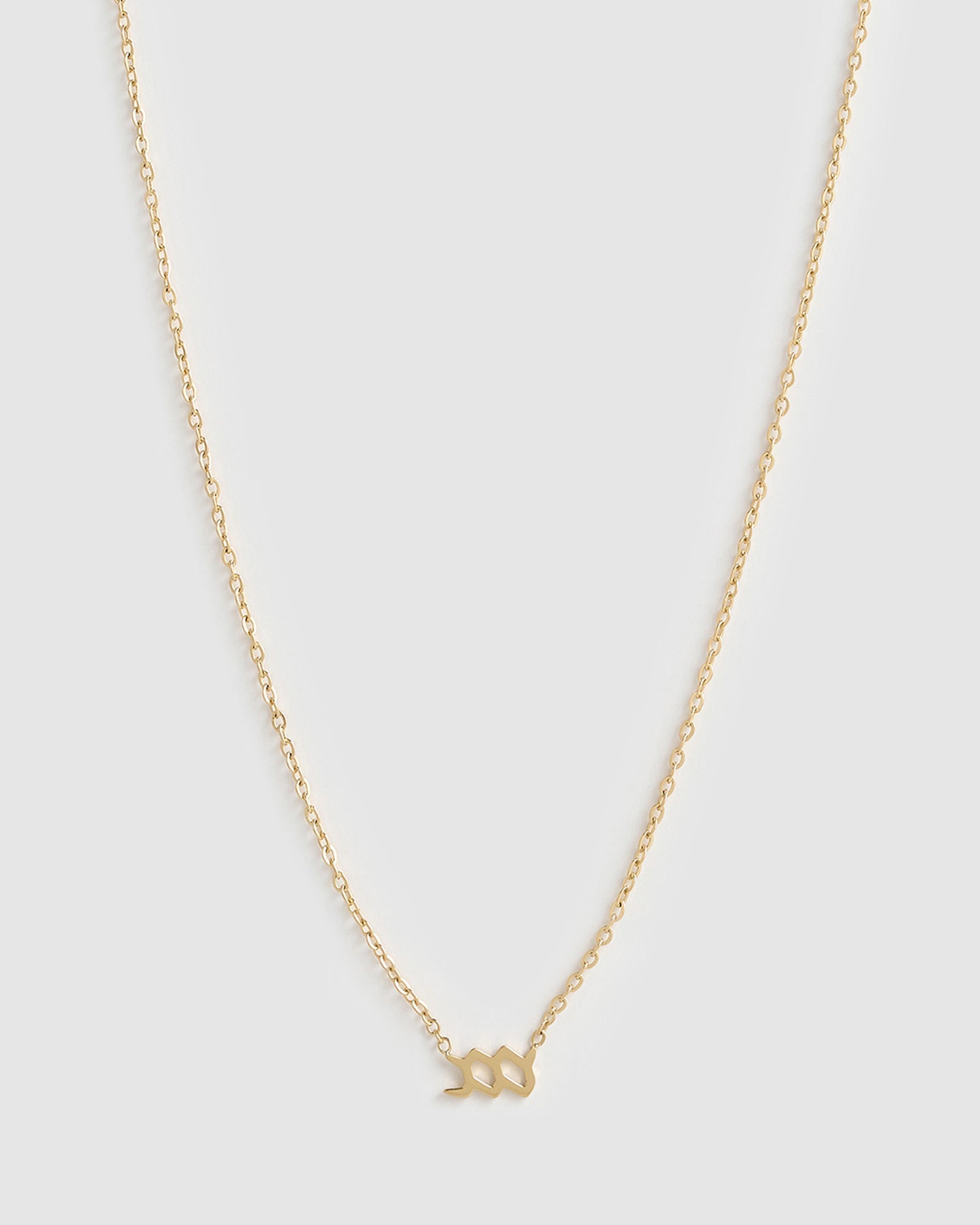 Colar Pingente Mini Zodíaco - Ouro 18K | SILLENE - Aquário