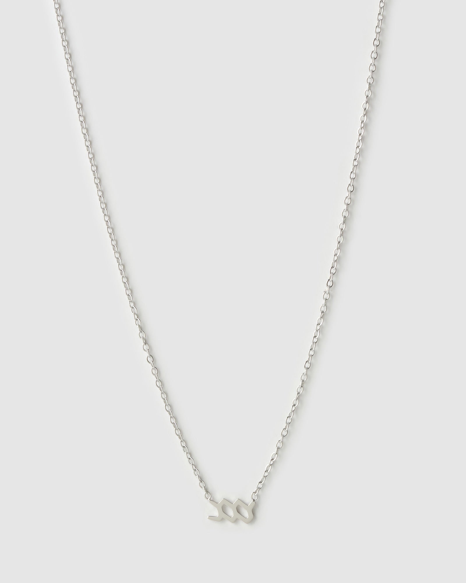Colar Pingente Mini Zodíaco - Prata | SILLENE - Aquário