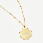 Colar Pingente Moeda Contas - Ouro 18K | SILLENE