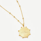 Colar Pingente Moeda Contas - Ouro 18K | SILLENE