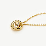 Colar Pingente Nó Cravejado - Ouro 18K | SILLENE - detalhe