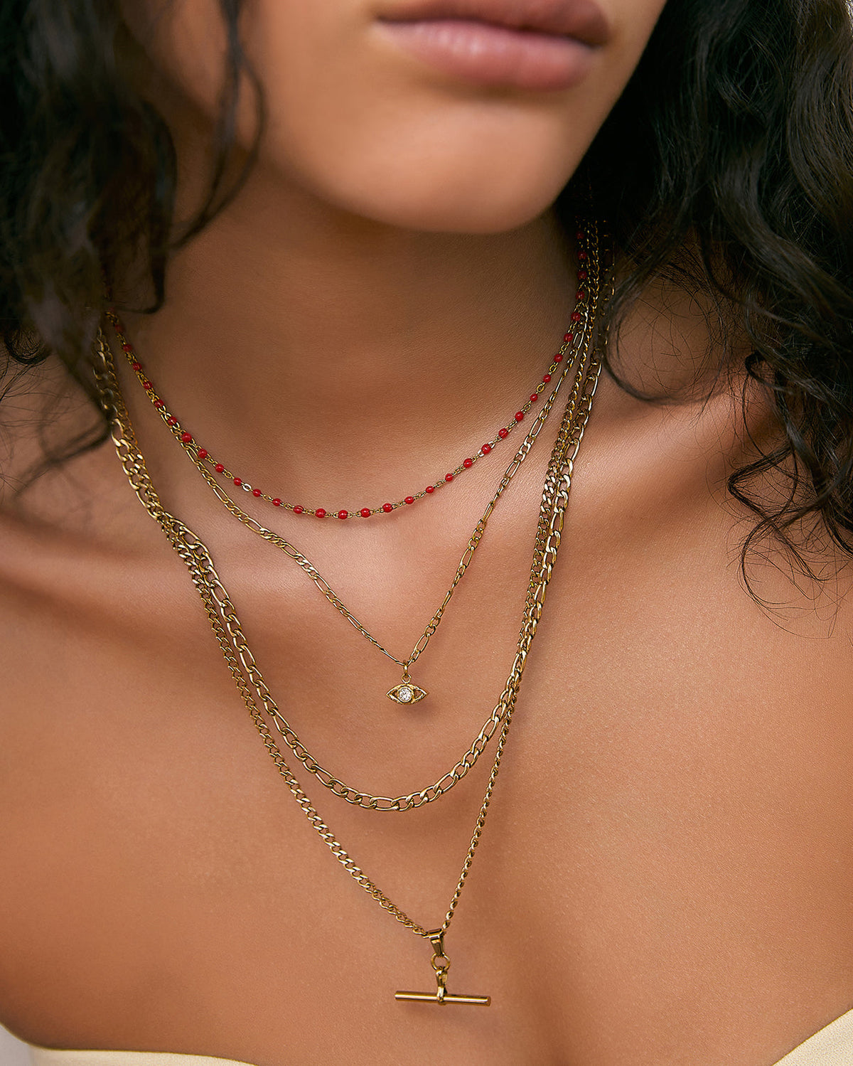 Colar Pingente Olho Grego Dourado - Ouro 18K | SILLENE