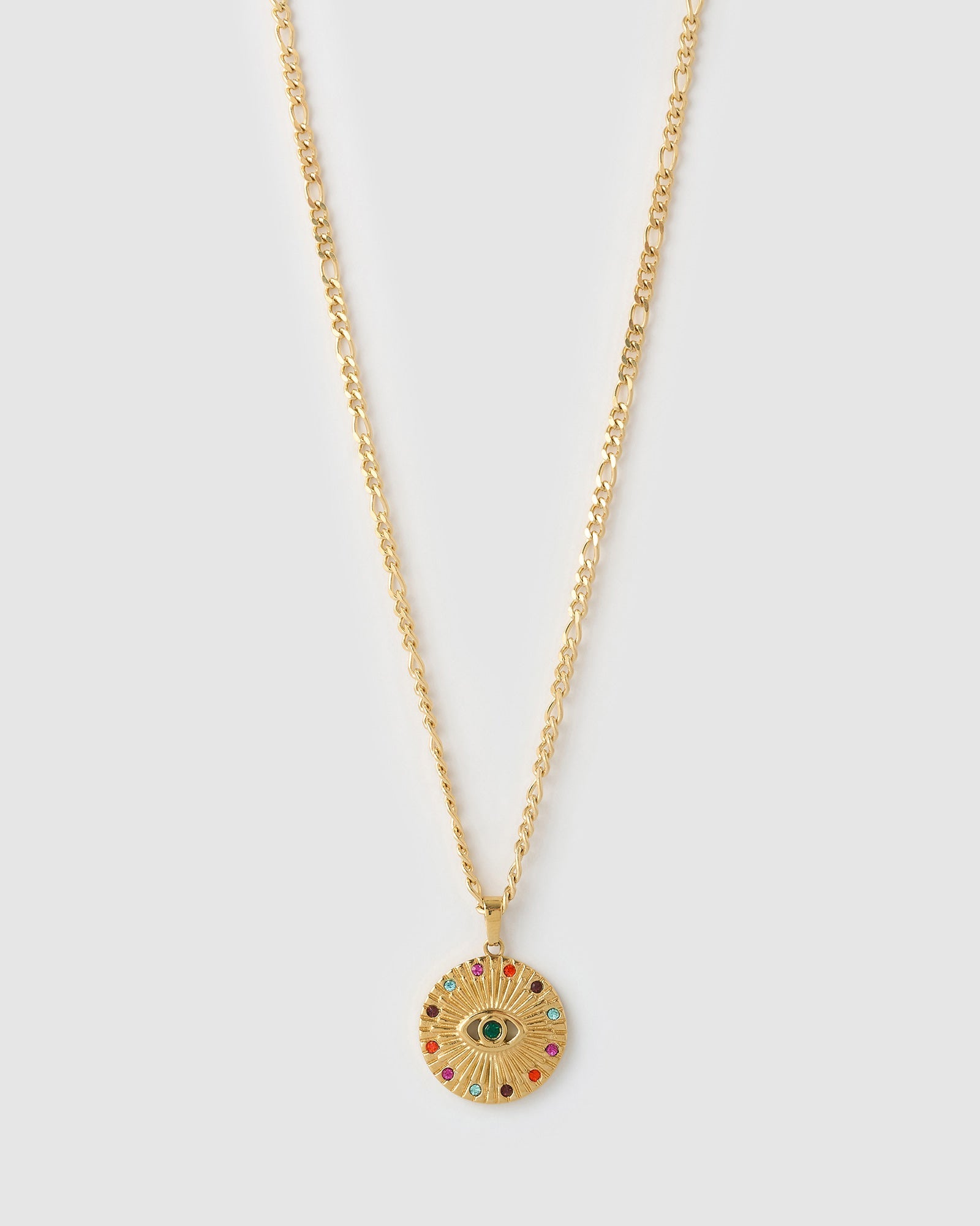 Colar Pingente Olho Grego Halo - Ouro 18K | SILLENE
