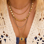 Colar Pingente Olho Grego Zen - Ouro 18K | SILLENE
