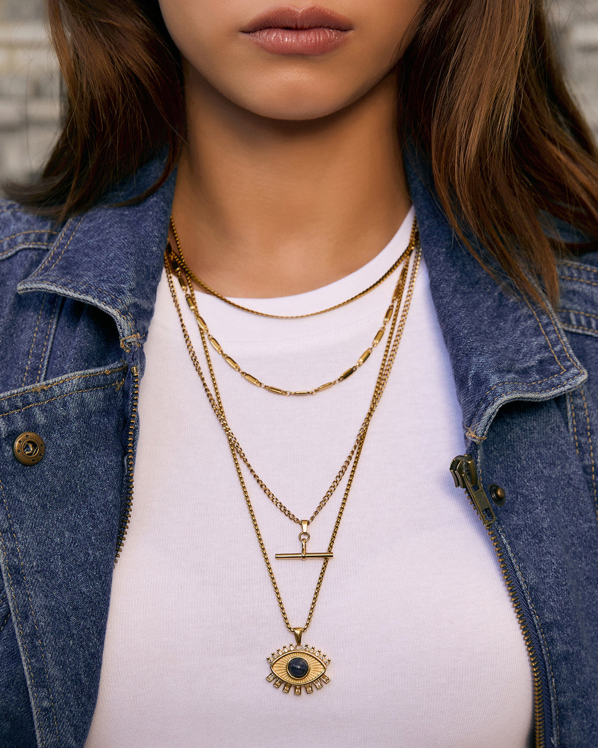 Colar Pingente Olho Grego Zen - Ouro 18K | SILLENE