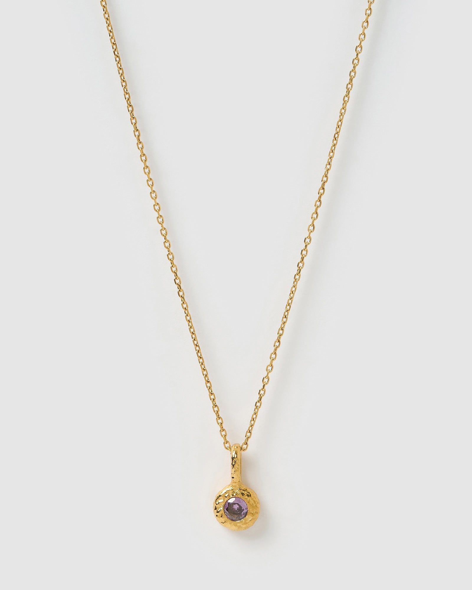 Colar Pingente Pedra do Mês - Ouro 18K | SILLENE - Fevereiro
