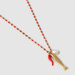 Colar Pingente Peixe da Sorte Cereja - Ouro 18K | SILLENE