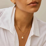 Colar Pingente Quadrado Madrepérola - Ouro 18K | SILLENE