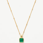 Colar Pingente Quadrado Malaquita - Ouro 18K | SILLENE