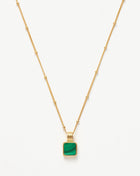 Colar Pingente Quadrado Malaquita - Ouro 18K | SILLENE