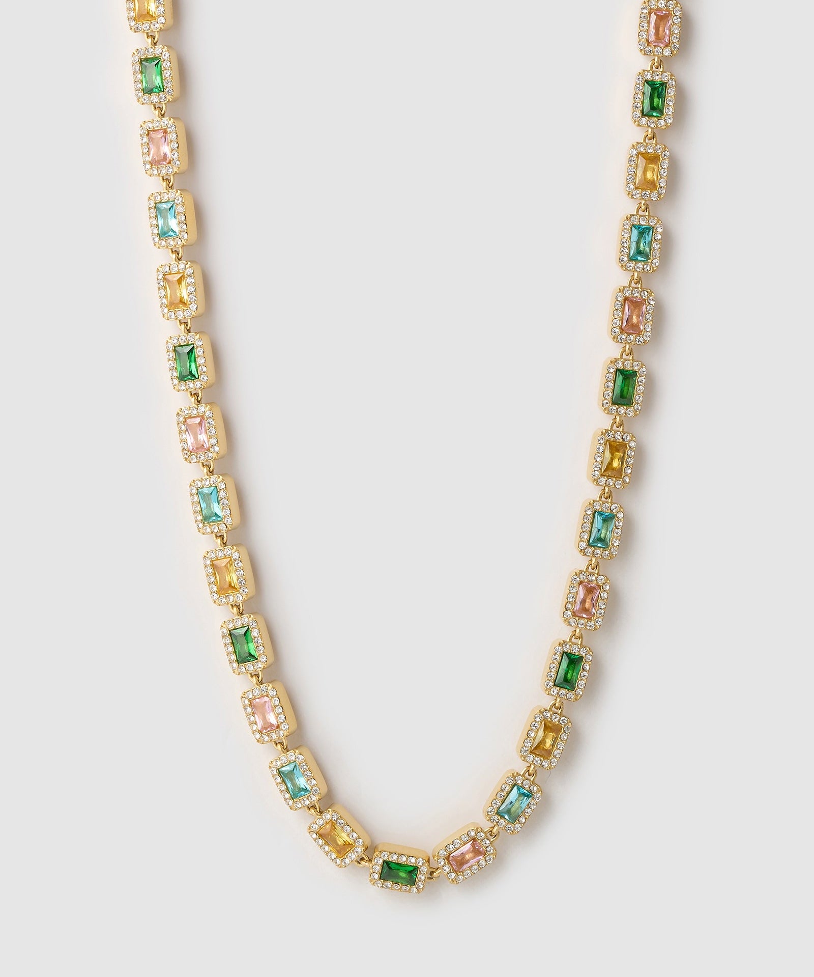 Colar Pingentes Coloridos Raquel - Ouro 18K | SILLENE
