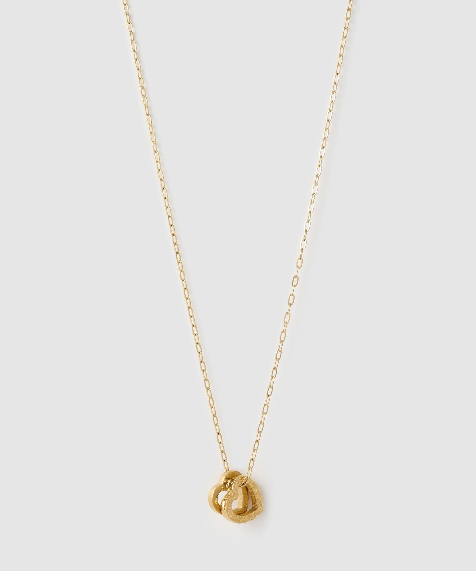 Colar Pingentes Coração Duplo - Ouro 18K | SILLENE