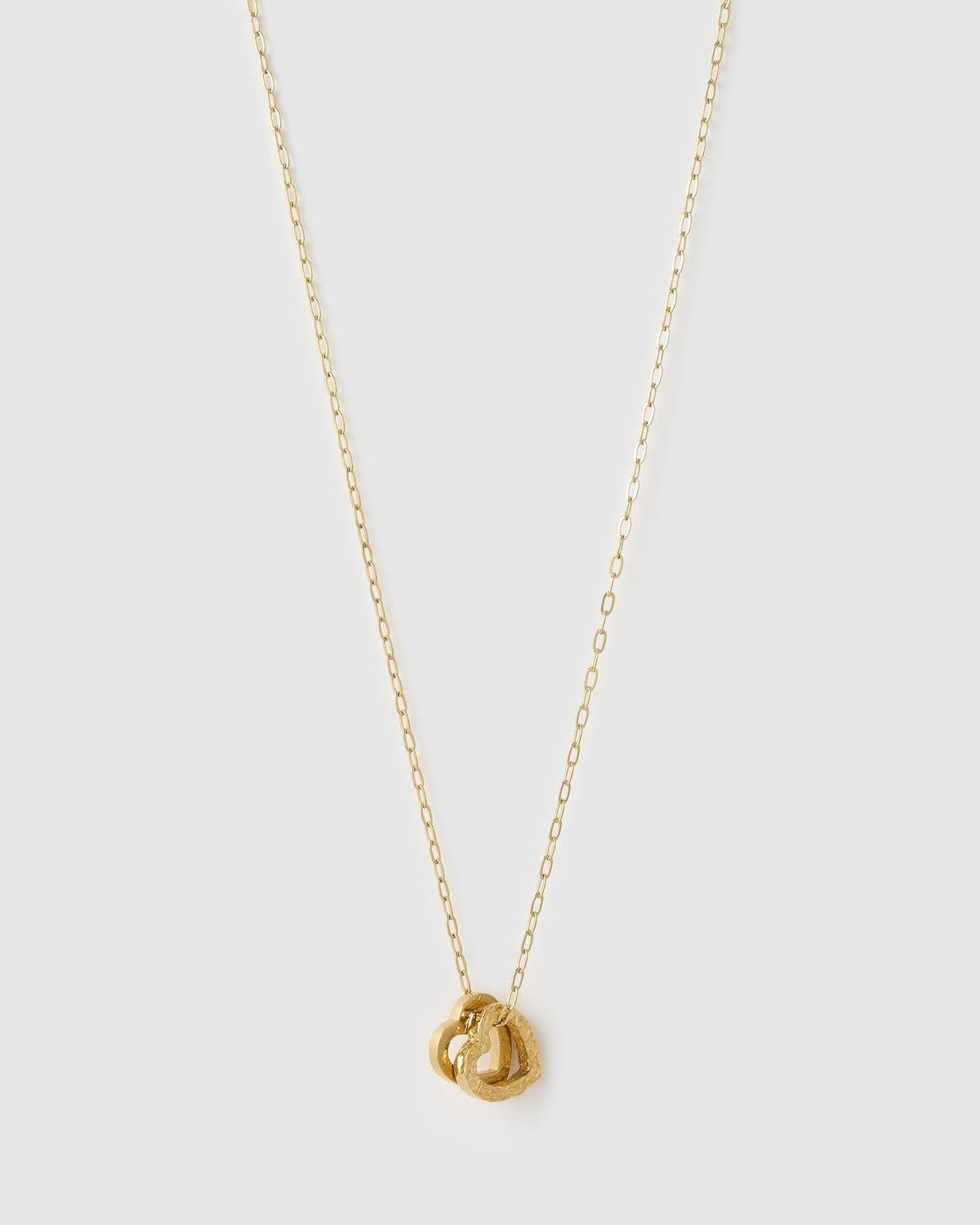 Colar Pingentes Coração Duplo - Ouro 18K | SILLENE
