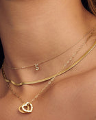 Colar Pingentes Coração Duplo - Ouro 18K | SILLENE