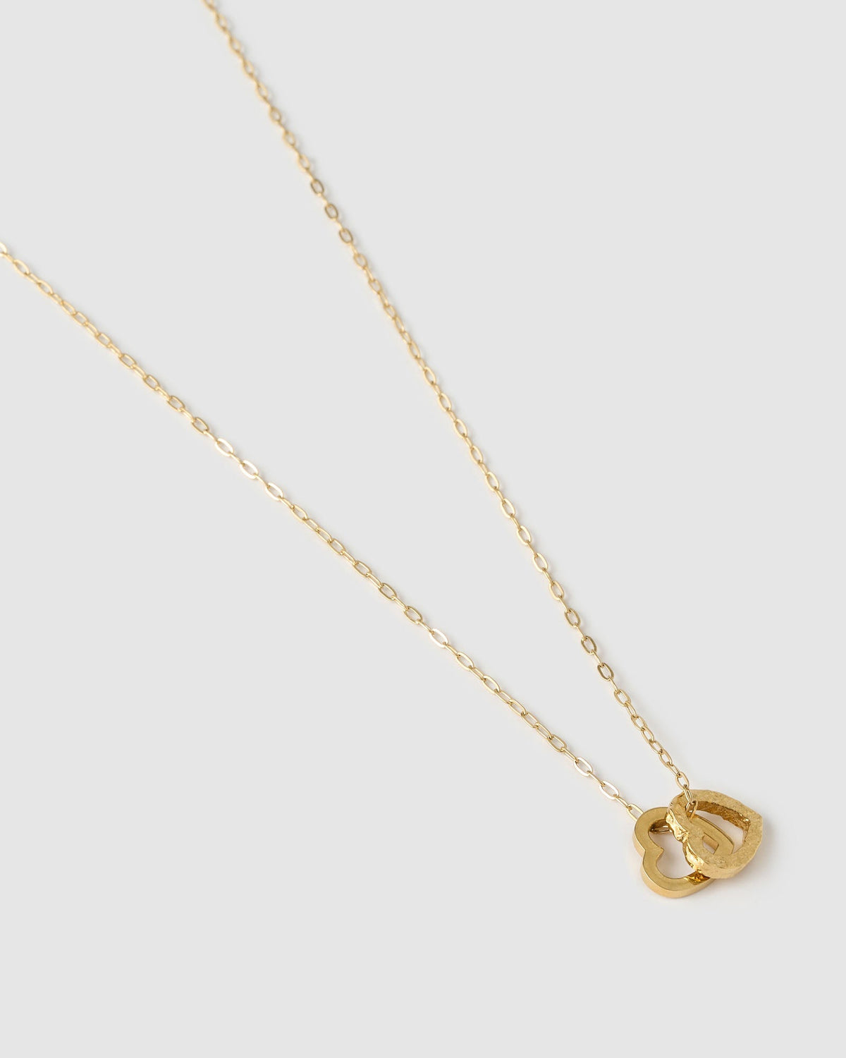 Colar Pingentes Coração Duplo - Ouro 18K | SILLENE