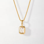 Colar Retângulo Pedra do Mês - Abril (Topázio Branco) - Ouro 18K | SILLENE