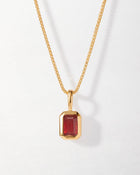 Colar Retângulo Pedra do Mês - Julho (Rubi) - Ouro 18K | SILLENE