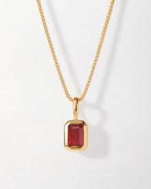 Colar Retângulo Pedra do Mês - Julho (Rubi) - Ouro 18K | SILLENE