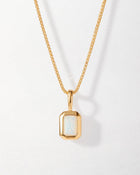 Colar Retângulo Pedra do Mês - Outubro (Opala) - Ouro 18K | SILLENE