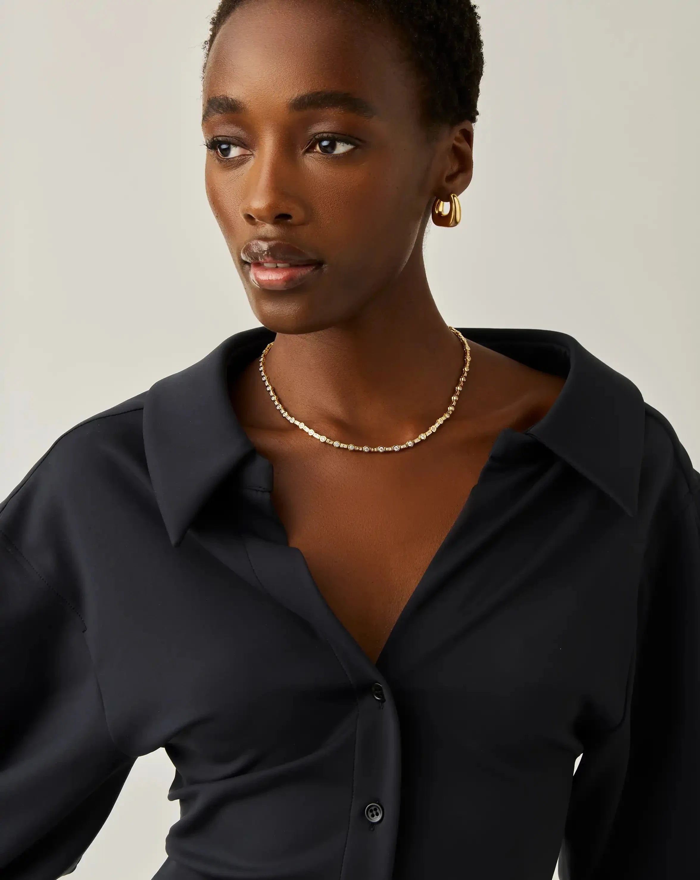 Colar Riviera Cravejado - Ouro 18K | SILLENE