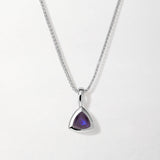 Colar Triângulo com Granada - Prata - referência 15 | SILLENE