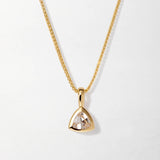 Colar Triângulo Pedra do Mês - Abril (Topázio Branco) - Ouro 18K | SILLENE