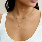 Colar Triângulo Pedra do Mês - Abril (Topázio Branco) - Ouro 18K | SILLENE