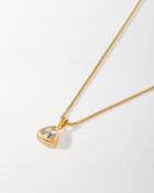 Colar Triângulo Pedra do Mês - Abril (Topázio Branco) - Ouro 18K | SILLENE