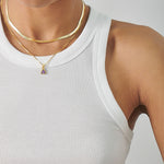 Colar Triângulo Pedra do Mês - Fevereiro (Ametista) - Ouro 18K | SILLENE