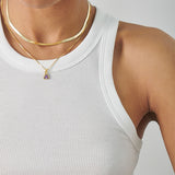 Colar Triângulo Pedra do Mês - Fevereiro (Ametista) - Ouro 18K | SILLENE