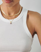 Colar Triângulo Pedra do Mês - Fevereiro (Ametista) - Ouro 18K | SILLENE