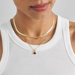 Colar Triângulo Pedra do Mês - Julho (Rubi) - Ouro 18K | SILLENE