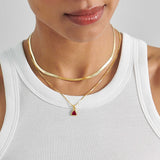 Colar Triângulo Pedra do Mês - Julho (Rubi) - Ouro 18K | SILLENE