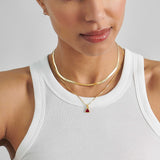 Colar Triângulo Pedra do Mês - Julho (Rubi) - Ouro 18K | SILLENE