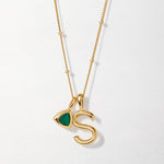Colar Triângulo Pedra do Mês - Maio (Ônix Verde) - Ouro 18K | SILLENE