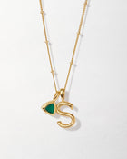 Colar Triângulo Pedra do Mês - Maio (Ônix Verde) - Ouro 18K | SILLENE