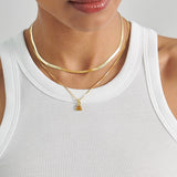 Colar Triângulo Pedra do Mês - Novembro (Citrino) - Ouro 18K | SILLENE