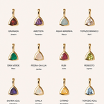 Colar Triângulo Pedra do Mês - Ouro 18K | SILLENE - tabela de pedras do mês