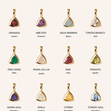 Colar Triângulo Pedra do Mês - Ouro 18K | SILLENE - tabela de pedras do mês