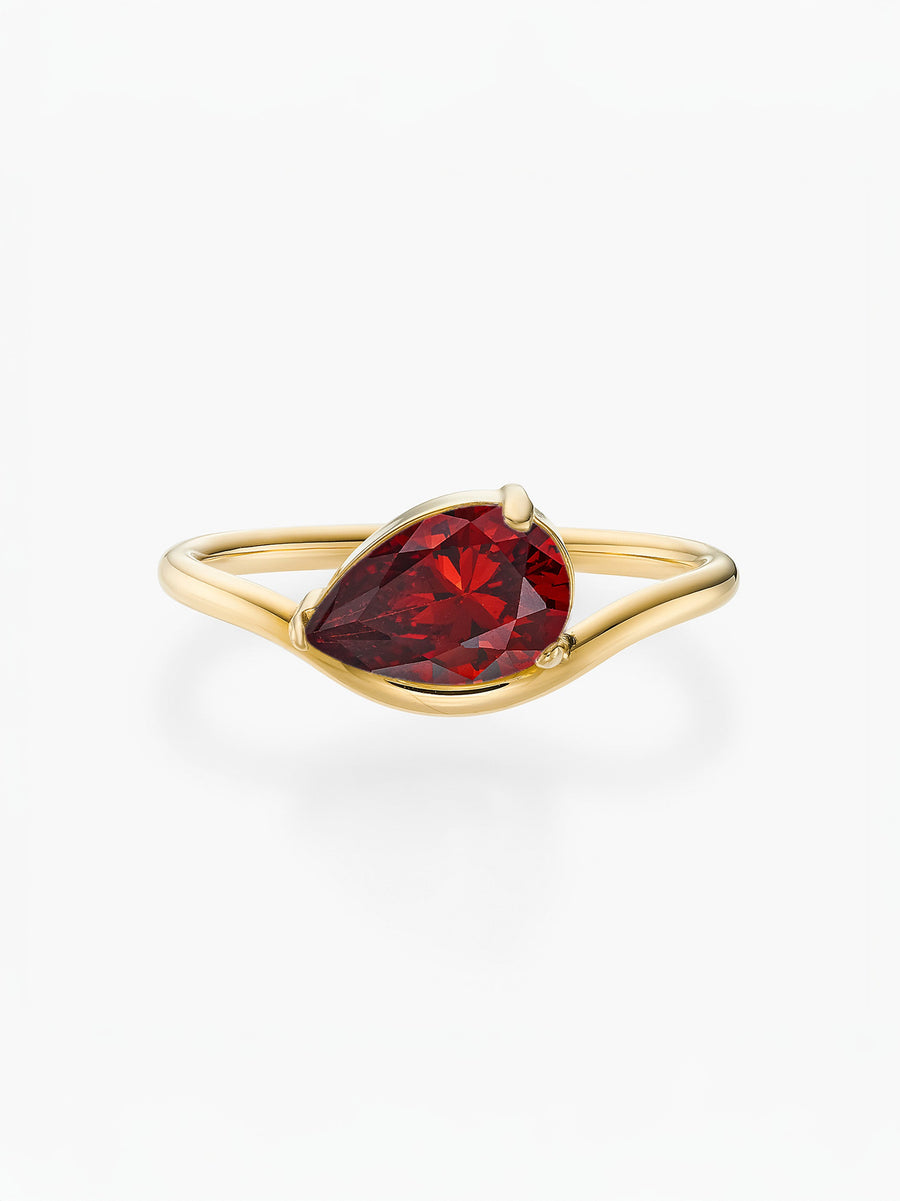 Anel Pia Pedra do Mês - Ouro 18K